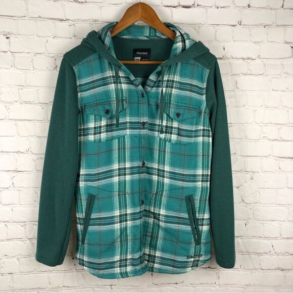 Marmot Tops - Marmot Green Plaid Shirt Jacket Women's Sz Medium